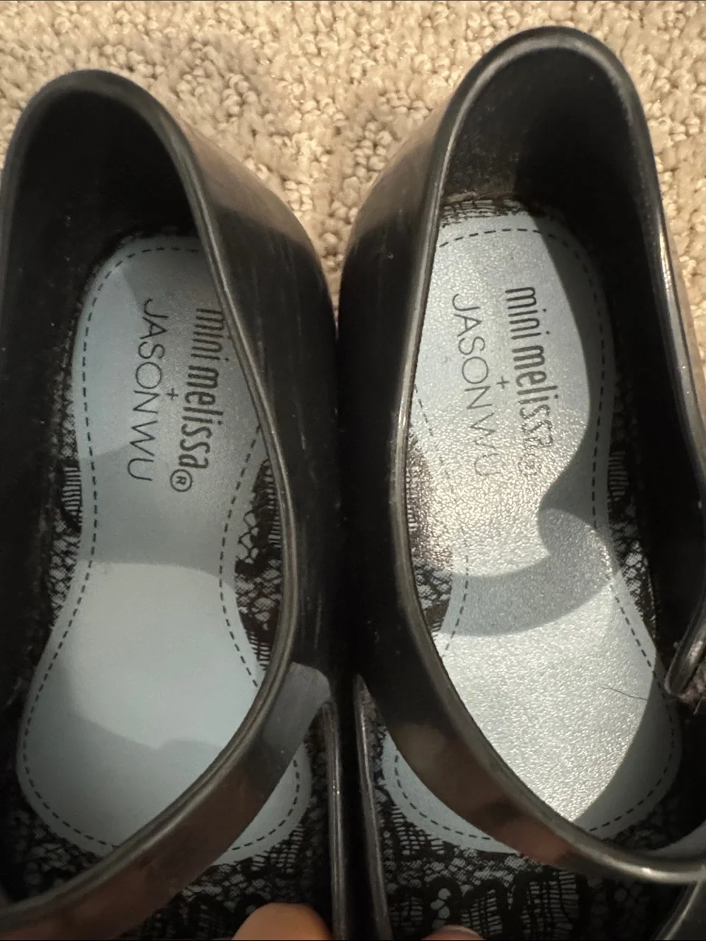 Mini Melissa Black Mary Jane Bow Flats